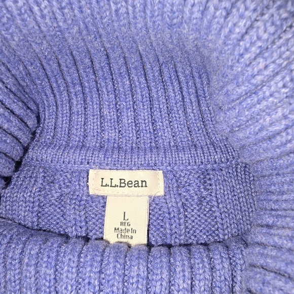 L.L. Bean Periwinkle Cable Knit Sweater - Picture 3 of 8
